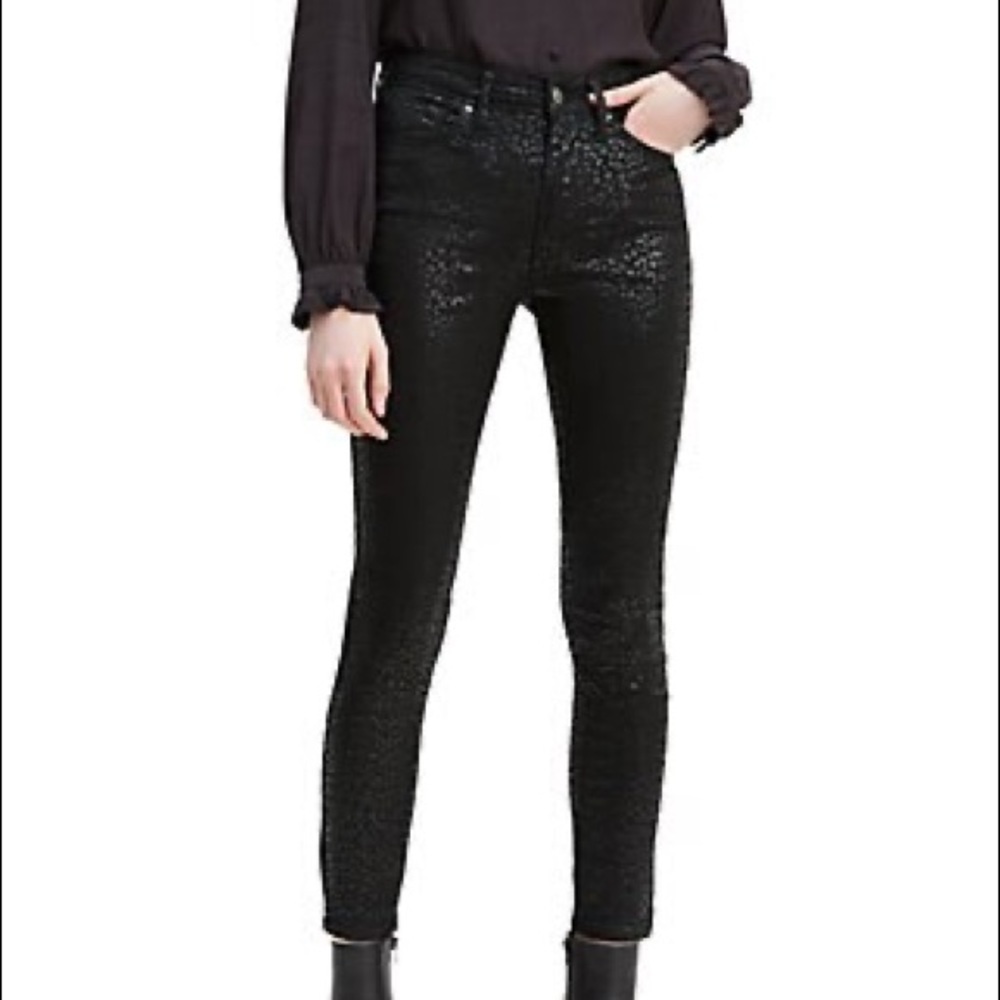 Levi’s 721 High Rise Skinny Black Metallic Jean